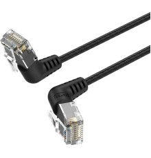 Патч-корд Vention прямой UTP cat.6a, RJ45 угол 90 - 5м. Черный