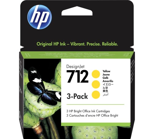 Набор картриджей/ HP 712 3-Pack 29-ml Yellow DesignJet Ink Cartridge Набор картриджей/ HP 712 3-Pack 29-ml Yellow DesignJet Ink Cartridge