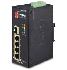 ISW-514PTF индустриальный PoE коммутатор для монтажа в DIN-рейку/ IP30 4-Port/TP + 1-Port Fiber(SFP) POE Industrial Fast Ethernet Switch (-40 to 75 C)