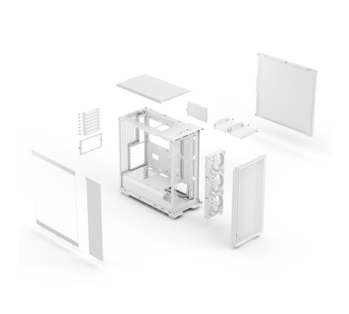 Корпус ПК без блока питания/ Case Fractal Design Epoch TG Clear Tint, Midi-Tower, 3x120mm, 2xUSB-A 3.2 + 1xUSB 3.2 Type-C ATX, mATX, mITX, White