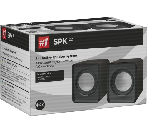 Defender#1 Акустическая 2.0 система SPK 22 черный, 4 Вт, питание от USB