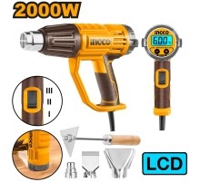 Строительный фен 2000 Вт, ЖК-дисплей,  INGCO HG200058