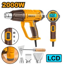 Строительный фен 2000 Вт, ЖК-дисплей,  INGCO HG200058
