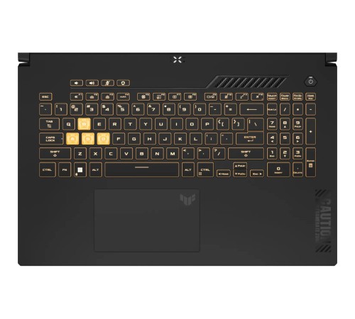 Ноутбук/ ASUS TUF F17 FX707VJ-HX006 17.3"(1920x1080 (матовый, 144Hz) IPS)/Intel Core 5 210H(2.2Ghz)/16384Mb/512PCISSDGb/noDVD/Ext:nVidia GeForce RTX3050(6144Mb)/Cam/BT/WiFi/56WHr/war 1y/2.6kg/Mecha Gray/DOS