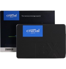 Твердотельный накопитель/ Crucial SSD BX500, 2000GB, 2.5" 7mm, SATA3, 3D TLC, R/W 540/500MB/s, TBW 720, DWPD 0.2 (12 мес.)