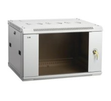19" настенный шкаф  6U 600x600 стекл. передняя дверь, серый (плоск. упак)