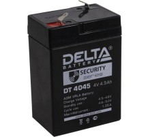 Батарея DELTA серия DT, DT 4045, напряжение 4В, емкость 4.5Ач (разряд 20 часов),  макс. ток разряда (5 сек.) 60А, макс. ток заряда 1.35А, свинцово-кислотная типа AGM, клеммы F1, ДxШxВ 70х47х101мм., вес 0.5кг., срок службы 5 лет./ Battery DELTA series DT,