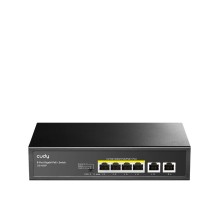 Коммутатор/ 6-Port 10/100/1000M PoE+ Switch, 4-Port 10/100/1000 BASE-T Gigabit PoE+ ports, 2-Port 10/100/1000 BASE-T Gigabit Uplink ports,  802.3at/af, VLAN mode support for port #1 ~ #4, Extend mode support for port #3 ~ #4, Fanless, ±4KV Surge Protectio