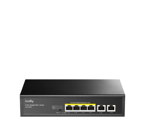 Коммутатор/ 6-Port 10/100/1000M PoE+ Switch, 4-Port 10/100/1000 BASE-T Gigabit PoE+ ports, 2-Port 10/100/1000 BASE-T Gigabit Uplink ports,  802.3at/af, VLAN mode support for port #1 ~ #4, Extend mode support for port #3 ~ #4, Fanless, ±4KV Surge Protectio