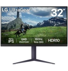 Монитор 27'' LG 27GS85Q-B/ LG UltraGear 27GS85Q-B 27" Nano IPS monitor, 2560x1440, 400cd/m2, 16:9, 1мс(GtG), HDMIx2, DP, USB3.0x3, 180Hz (up to 200Hz), выход на наушники, 178/178, внешний БП, VESA 100x100mm, LTP, HAS 110mm, G-SYNC, FreeSync, black