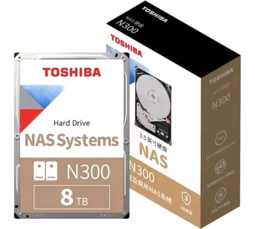Жесткий диск/ HDD Toshiba N300 NAS SATA3 8Tb 3.5"" 7200 256Mb 1 year warranty (analog HDWG180UZSVA)