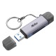 Кардридер  Netac Flash card reader WK13, USB3.0+Type-C to mSD/SD, Grey (repl. NT09WK13-30GR)