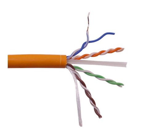 кабель Кабель LANMASTER U/UTP, 4 пары, Кат. 6, с перегородкой, 550Mhz, LSZH, нг(A)-HF, оранжевый, 305 м