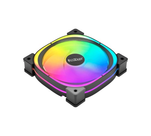 Кулер для корпуса/ Case Cooler PCCooler EF 120 ARGB BK 3 IN 1 (120x120x25mm, 4-pin PWM, ARGB, 37.98CFM, 25.7dBA, 1500RPM, Black, 3pcs)