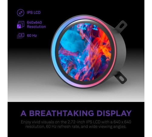 Система жидкостного охлаждения для ПК/ Water Cooling System NZXT Kraken Elite 420 RGB (350W, 420mm, LED temp., Black/ Fans: 3x140mm, 98.61CFM, 34.5dBA, 2000RPM/ Pump height 65mm, 2800RPM, Rad thickness 27mm/ S: 1851, 1700, 1200, 115X, AM5, AM4)