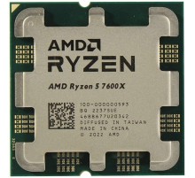 процессор CPU AMD Ryzen 5 7600X, 6/12, 4.7-5.3GHz, 384KB/6MB/32MB, AM5, Radeon, 105W, OEM, 1 year