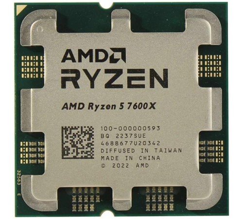 процессор CPU AMD Ryzen 5 7600X, 6/12, 4.7-5.3GHz, 384KB/6MB/32MB, AM5, Radeon, 105W, OEM, 1 year