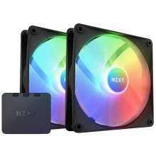 Кулер для корпуса ПК/ Case Cooler NZXT F140 RGB Core Twin Pack (140x140x25mm, 4-pin PWM, RGB, 89.48CFM, 32.5dBA, 1800RPM, Black, 2pcs)