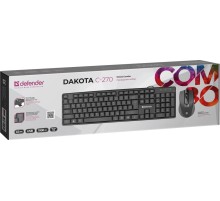 Проводной комплект (клав+мышь) Defender 45270 Dakota C-270 RU,черный