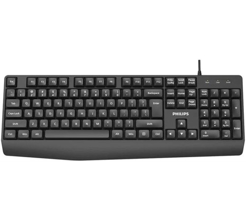 Аксессуары Philips Проводная Клавиатура SPK6237, USB 2.0 104 клав,  высокие кн., русская заводская раскладка, чёрный