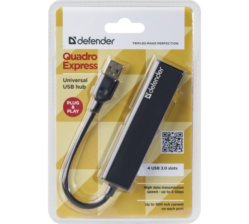Defender Универсальный USB разветвитель Quadro Express USB3.0, 4 порта
