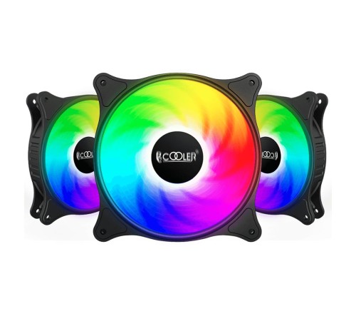 Кулер для корпуса/ Case Cooler PCCooler FX 120 ARGB BK 3 IN 1 (120x120x25mm, 4-pin PWM, ARGB, 52.79CFM, 33.2dBA, 2000RPM, Black, 3pcs)