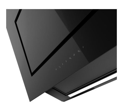 Вытяжка Franke FMY PER PRO BK F90/ Best, Настенная наклонная вытяжка Mhithos FMY PER PRO BK F90, 90 см, черное стекло, 1200 м3/ч, сенсорное управление, угольный фильтр в комплекте