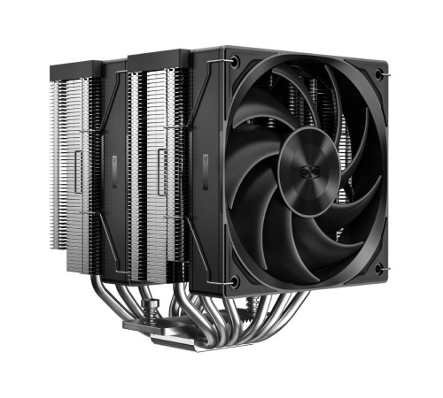 Кулер для процессора/ CPU Cooler PCCooler RZ620 (260W, 4-pin PWM, 157.5mm, Al/Cu, 6x6mm, 2x120mm, 86.73CFM, 32dBA, 2000RPM, S: 1851/1700/1200/115X, AM5/AM4, silver, black)