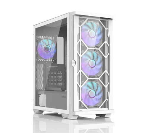 корпус ZALMAN Z10 DUO White, ATX, WHITE, WINDOW, 2x3.5", 2x2.5", 2xUSB3.0, 1xUSB 3.1 Type-C, FRONT 3x120mm Infinity Mirror ARGB, REAR 1x120mm Infinity Mirror ARGB, replace (существенное повреждение коробки)
