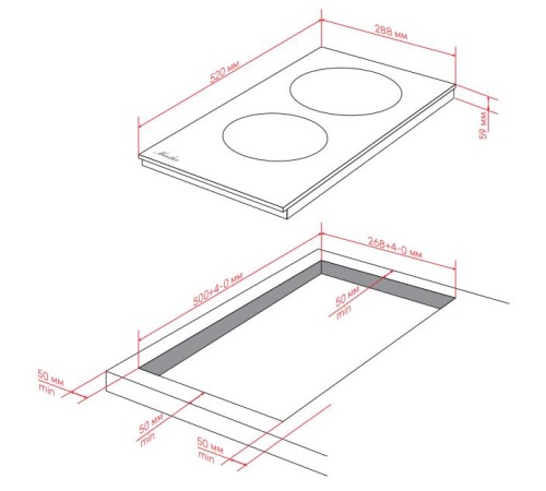 Варочная поверхность MONSHER/ Варочная поверхность MONSHER, High-Tech, индукция, 30 см, 2 зоны нагрева, inverter, сенсорное управление, 9 уровней мощности, автоматическое отключение, пауза, Booster, таймер, цвет черный