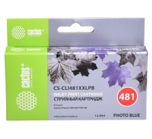 -/ Картридж струйный Cactus CS-CLI481XXLPB голубой (12мл) для Canon Pixma TS8140/TS9140