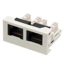 Вставка Вставка Mosaic 22.5x45 2xRJ45 Cat.6, белая