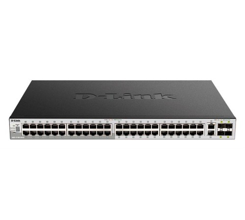 коммутатор D-Link PROJ Управляемый L3 стекируемый коммутатор, 48x1000Base-T, 2x10GBase-T, 4x10GBase-X SFP+, защита от статического электричества до 6 кВ, CLI, порт управления 1000Base-T, консольный порт RJ-45, 1