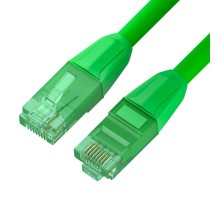 GCR Патч-корд прямой 1.5m LSZH UTP кат.6, зеленый, 24 AWG, литой без фиксатора, ethernet high speed, RJ45, T568B, GCR-52767