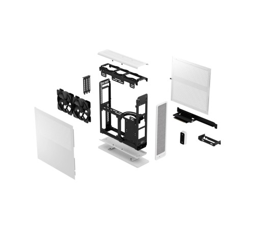 Корпус ПК без блока питания/ Case Fractal Design Ridge, 2x140mm, 2xUSB-A 3.2 + 1xUSB 3.2 Type-C, SFX PSU Support, mITX White