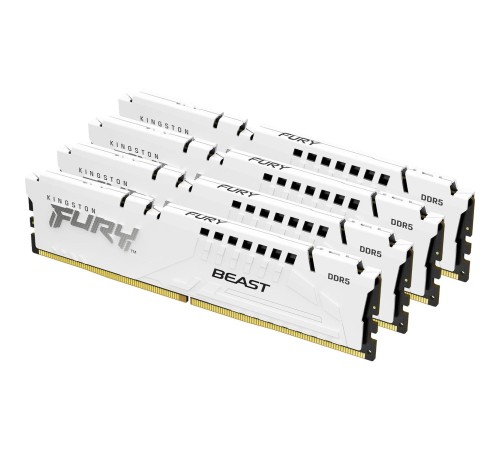 Память оперативная/ Kingston 128GB 5200MT/s DDR5 CL40 DIMM (Kit of 4) FURY Beast White XMP Память оперативная/ Kingston 128GB 5200MT/s DDR5 CL40 DIMM (Kit of 4) FURY Beast White XMP