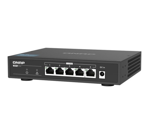 Коммутатор/ QNAP QSW-1105-5T 5-Port RJ-45 Unmanaged 2.5Gbps fanless switch, Switching Capacity 25Gbps