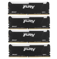 Память оперативная/ Kingston 64GB 3600MT/s DDR4 CL18 DIMM (Kit of 4) FURY Beast RGB