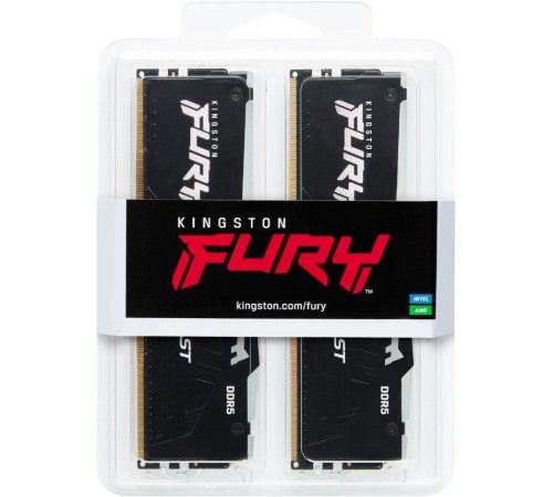 Память оперативная/ Kingston 64GB 5600MT/s DDR5 CL40 DIMM (Kit of 2) FURY Beast RGB
