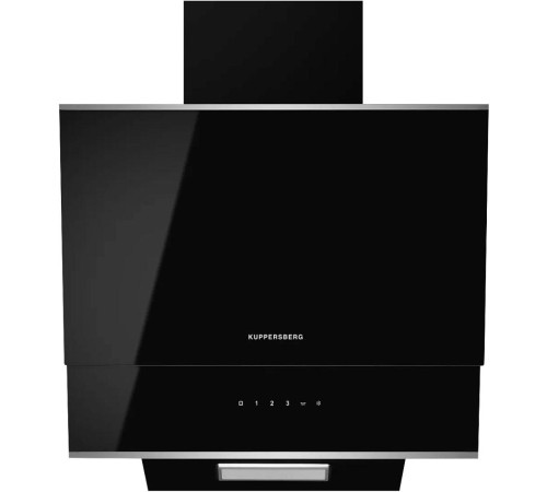 Вытяжка Kuppersberg/ наклонная, 60 см, 600 м3/ч, отвод/рециркуляция, 3 скорости, черный + нерж. сталь
