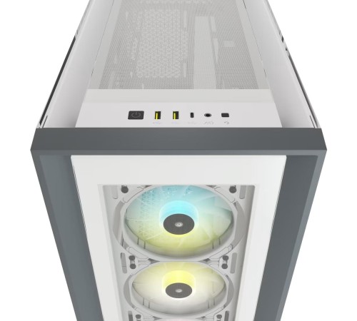 Корпус без блока питания/ Case Corsair iCUE 5000X RGB, Midi-Tower, TG, 3x120mm RGB, 2xUSB-A 3.2, 1xUSB 3.2 Type-C, E-ATX, ATX, mATX, mITX White