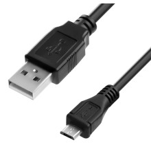Кабель 0.5m USB 2.0, AM/microB 5pin, черный