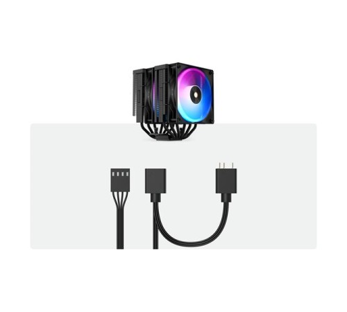 Кулер для процессора Ocypus Delta A62 BK ARGB, 2x120mm ARGB FAN, Top Panel, 6 HEAT PIPES, 4-PIN PWM, 500-2000 RPM, 29DBA, HYDRO BEARING, LGA115X/1200/1700/18XX, AM4/AM5