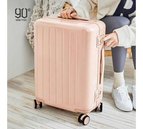 Чемодан NINETYGO Manhattan Frame Luggage  24" розовый