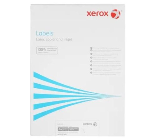 Наклейки Laser/Copier XEROX А4:1, 100 листов (210x297мм) Прямоугольные края Наклейки Laser/Copier XEROX А4:1, 100 листов (210x297мм) Прямоугольные края