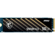 Твердотельный накопитель MSI SSD SPATIUM M450, 500GB, M.2(22x80mm), NVMe, PCIe 4.0 x4, 3D TLC, R/W 3600/2300, IOPs 300 000/550 000, TBW 300, DWPD 0.33 (5 лет)