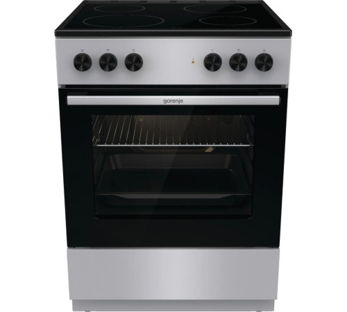Плита GORENJE/ Тип плиты: электрическая, Тип варочной поверхности: стеклокерамическая, Цвет: серый, Ширина, см: 60