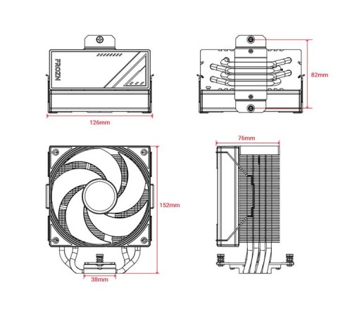 Кулер для процессора ID-COOLING FROZN A410 SE ARGB LGA1700/1200/115X/AM5/AM4 (10шт/кор, TDP 180W, PWM, 4 тепл.трубки прямого контакта, ARGB FAN 120mm, черный) RET