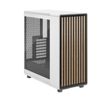 Корпус ПК без блока питания/ Case Fractal Design North TG Clear Tint, Midi-Tower, 2x140mm, 2xUSB-A 3.2 + 1xUSB 3.2 Type-C ATX, mATX, mITX Wood panel, Chalk White