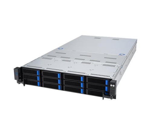 Сервер ASUS RS720A-E12-RS12 2U, 2x SP5 (LGA 6096), 24 DIMM DDR5, 12x 3.5”/2.5" (4NVMe/SAS* + 4NVMe/SATA/SAS* + 4SATA/SAS* hs), 2x M.2 slot 2280, 2x10Gbe RJ45, 8 slots PCIe 5.0, 1x OCP 3.0, 2x2600W